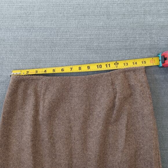 Vintage Harolds Midi Skirt Women 8 Brown Tweed Wool Embroidery Academia Twee 90s - Picture 4 of 8